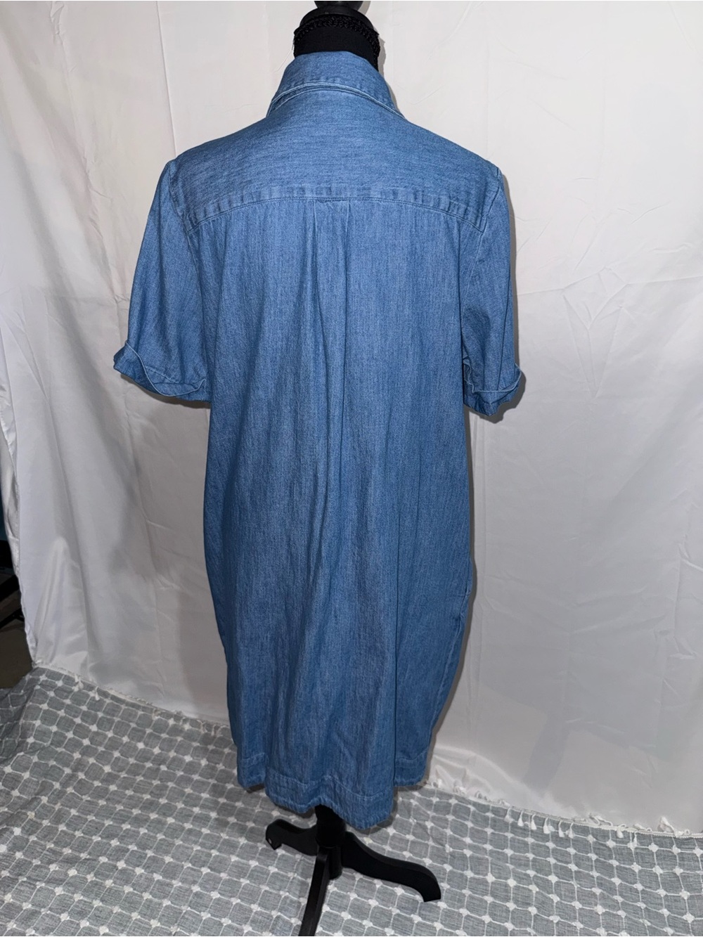 Old Navy Button-Front Chambray Shirt Dress Medium Tall - Picture 2 of 5